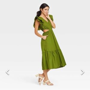 New A New Day Flutter Sleeveless Cut Out Dress Size Medium